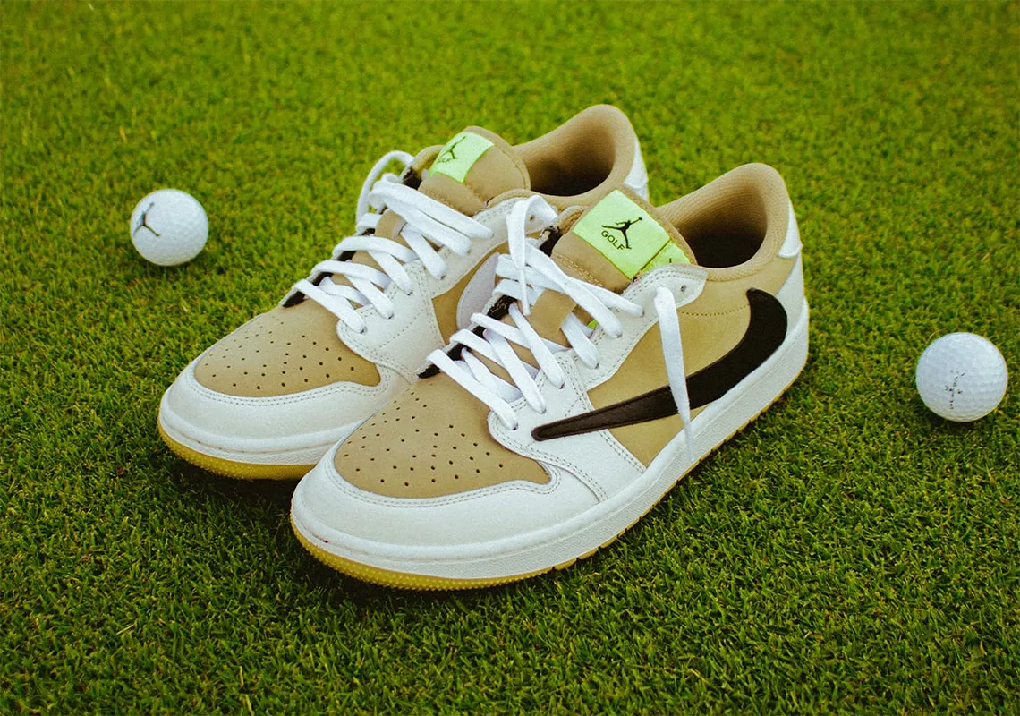 The Travis Scott x Air Jordan 1 Low OG Golf collaboration is set to drop on SNKRS at 2 pm EST through a draw on October 13th.